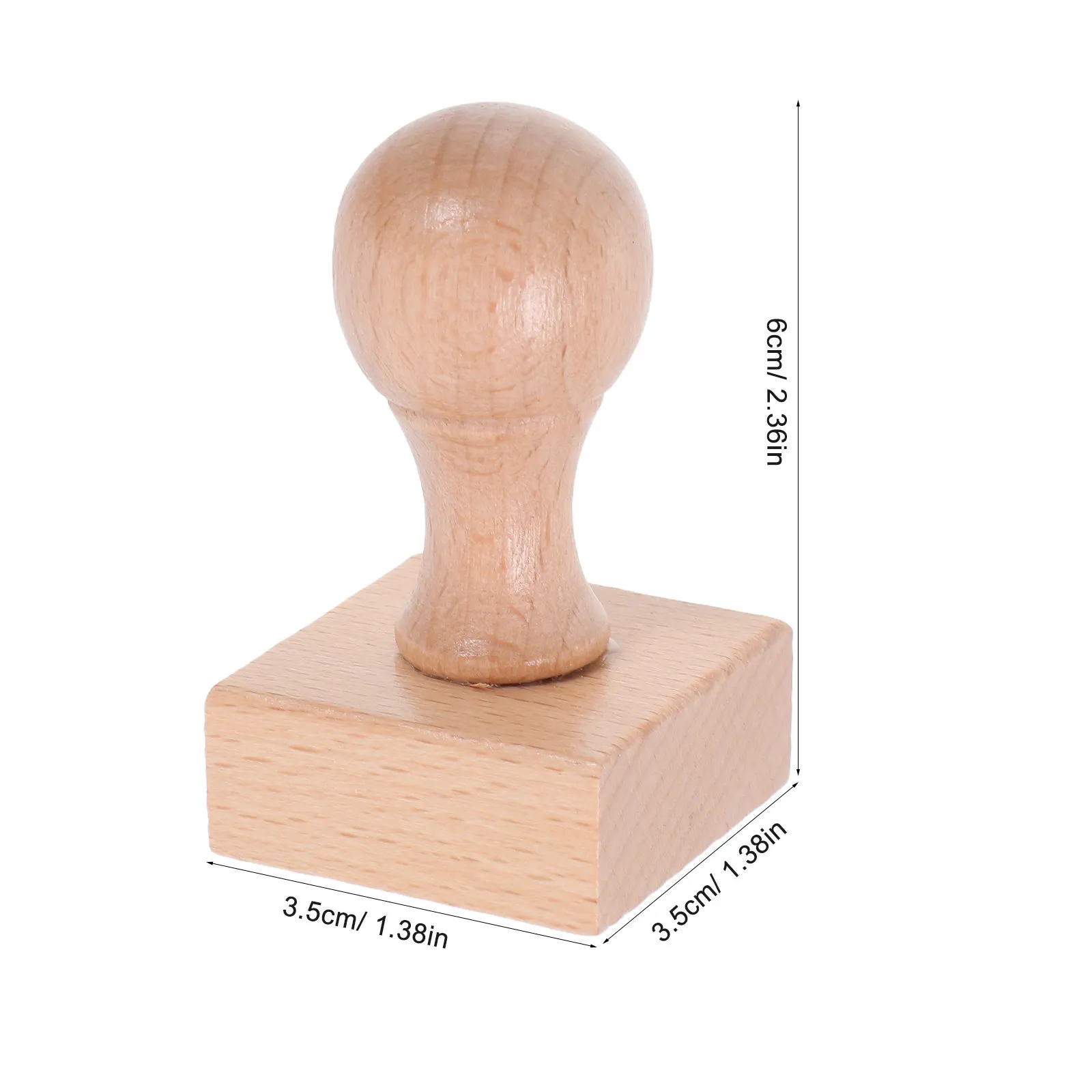 2Pcs 's Beech Wood Stamp Set Ergonomic Handle DIY Crafting Scrapbooking Rubber Stamp Making Supplies for Creative