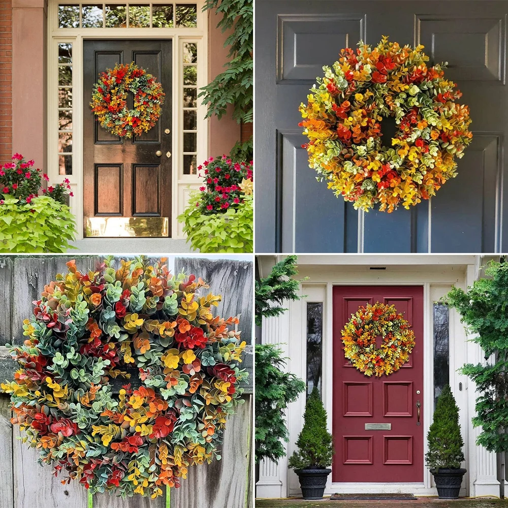 35cm ghirlanda autunnale rustica decorazione da parete per interni ed esterni per porta d\'ingresso giardino esterno decorazione della casa autunno