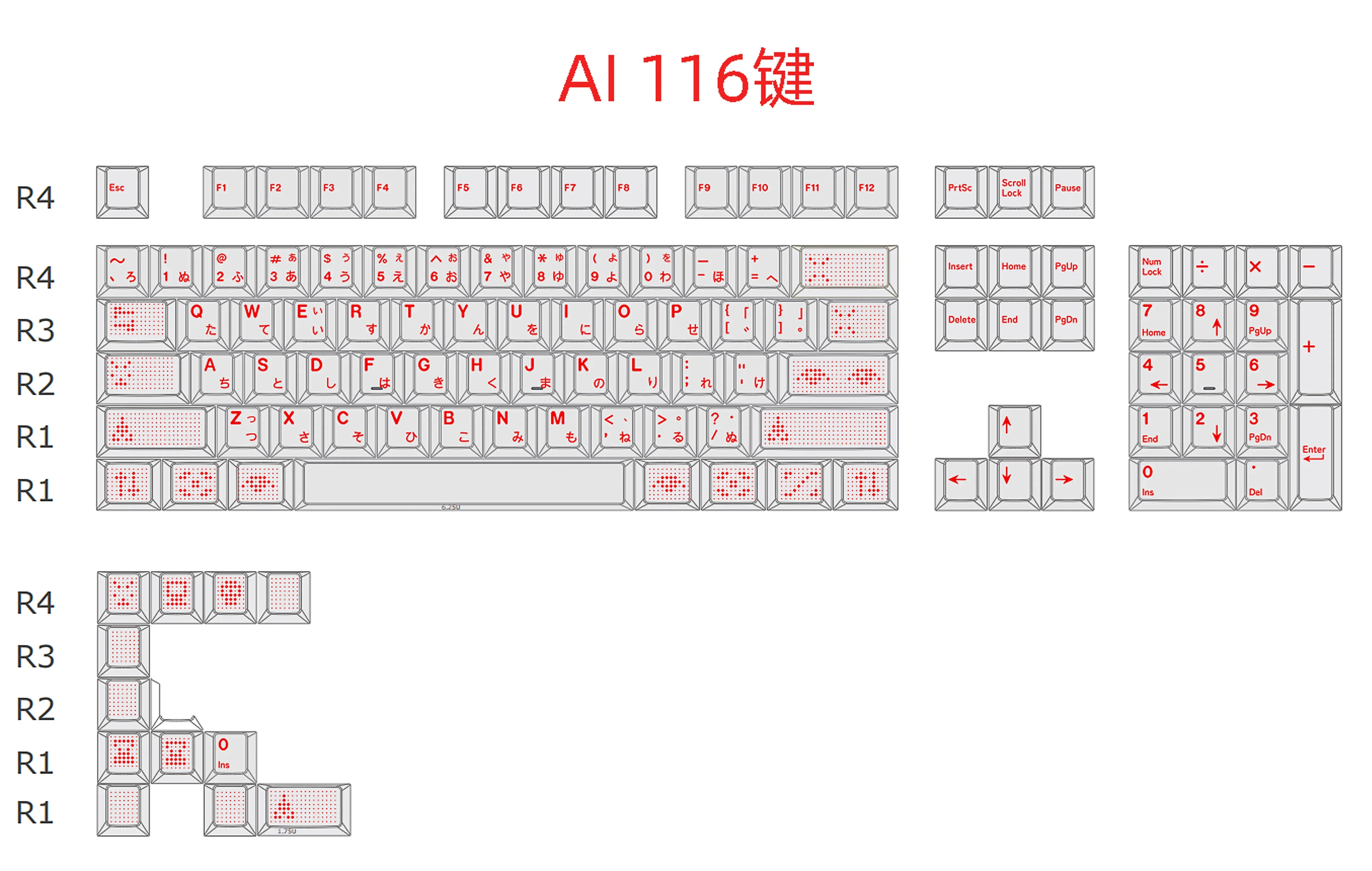 AI theme PBT original highly sublimated keycap mechanical keyboard customized small full set of versatile