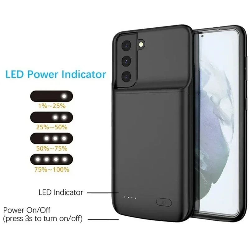 4700/4800mAh External Power Case for Samsung S22/S22+/S22Ultra Battery Charger Case Portable Power Bank
