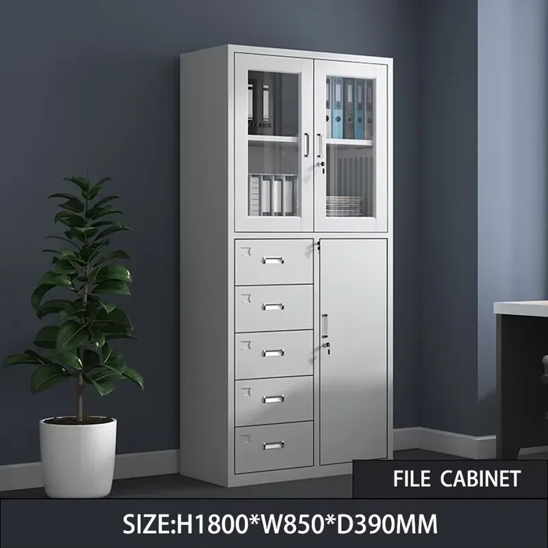 Office Furniture Filing Cabinet Cold-rolled Metal Cupboard File Metal Storage Cabinet with 2 Swing Doors Office Steel