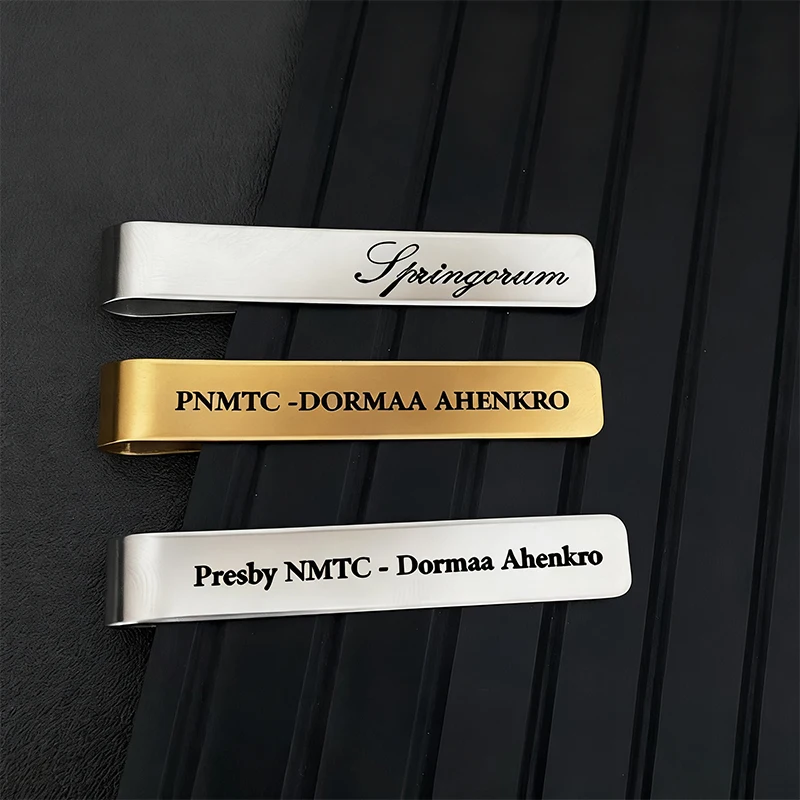 

50mm Length Stainless Steel Custom Name Text Tie Clips Man Personalized Business Wedding Bride Groom Necktie Jewelry Accessories