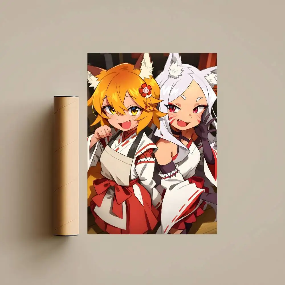 Affiche de dessin animé le renard utile Senko San, Art HD, mur collant, étanche, maison, salon, chambre à coucher, Bar, décoration esthétique