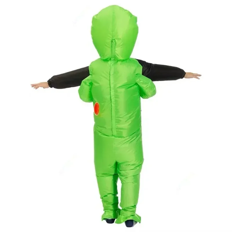 Kids Adult green ET Alien Inflatable Costume Anime Suits Dress Mascot Halloween Party Cosplay Costumes for Man Woman Boys Girls