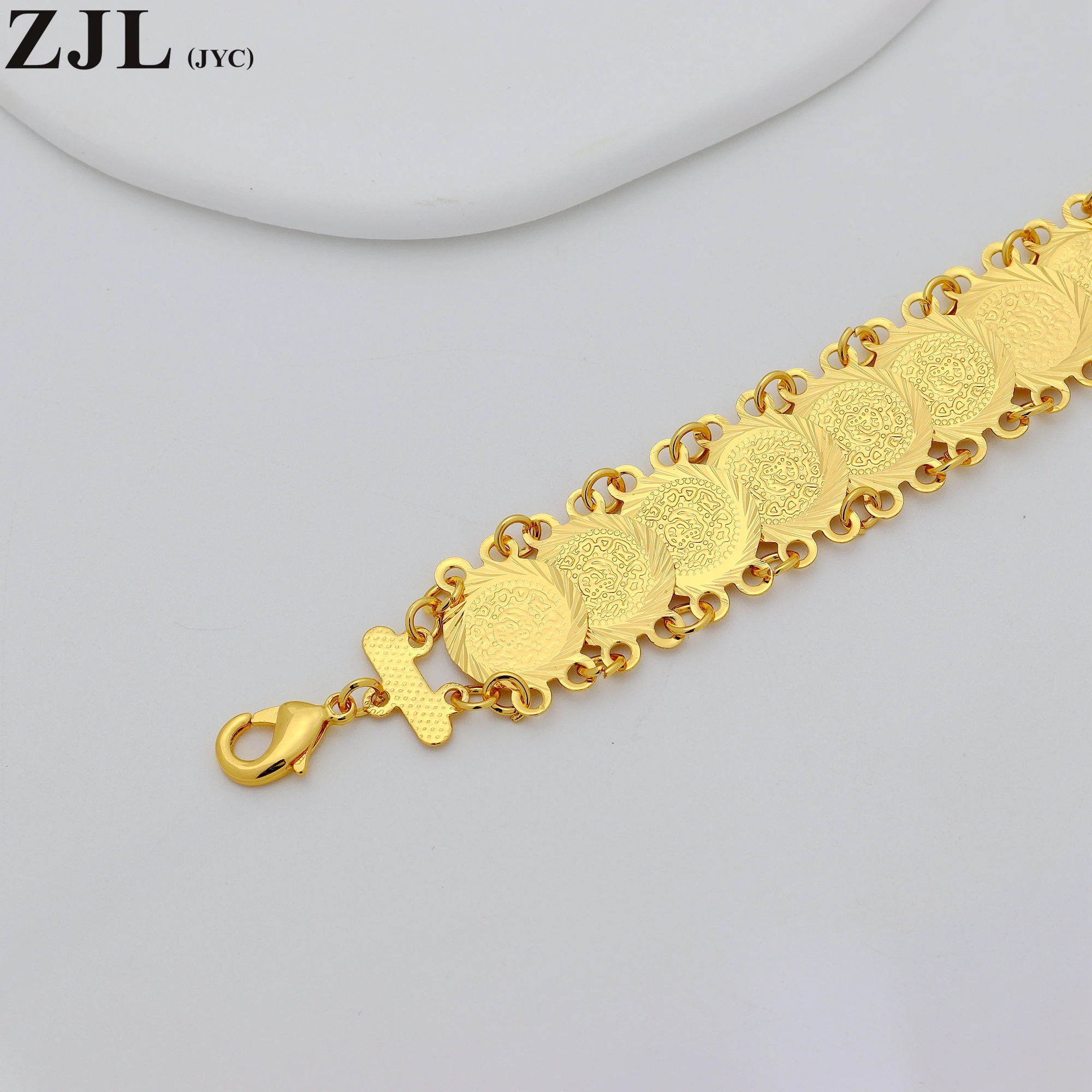 Islam Money 18K Gold Plating Coin Bracelet Gold Color Unisex Arab Middle Eastern Charm Bracelet Jewelry