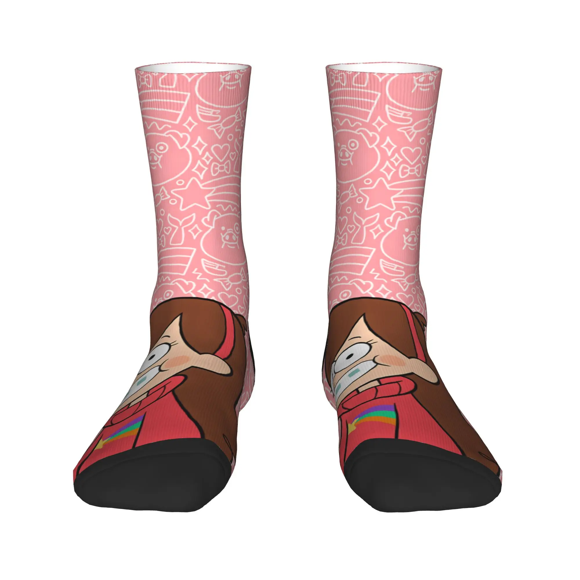 Unisex Men Socks Mabel G-Gravity Falls Stockings Winter Vintage Warm Soft Socks Custom Cycling Anti Slip Socks