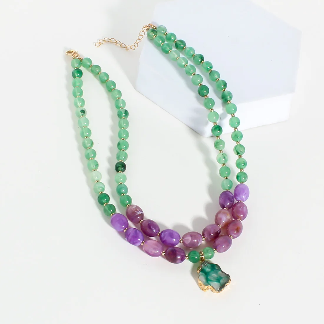 Zvoijio Summer New Irregular Resin Multi-layer Necklace for Holiday