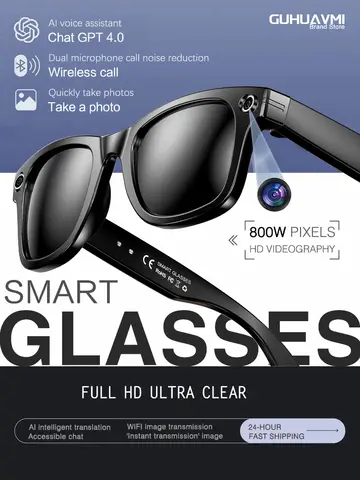 New 800W Camera AI Glasses Men Color-Changing Smart Translation Glasses Photo Video Recording Waterproof Call Smart Sunglasses