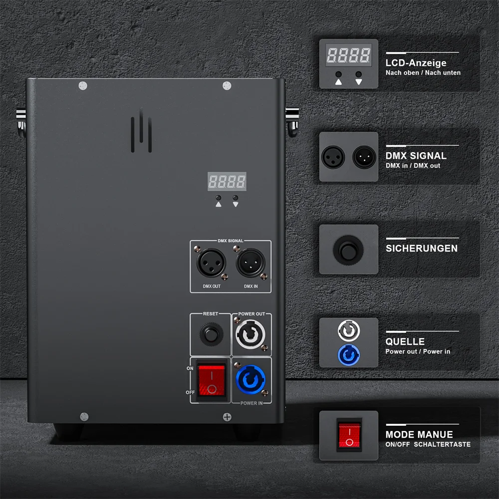 DayFlicker-lanzador de llama de un solo cabezal, barra de escenario, lanzador de llama DMX512, máquina de llama Real de rendimiento al aire libre,