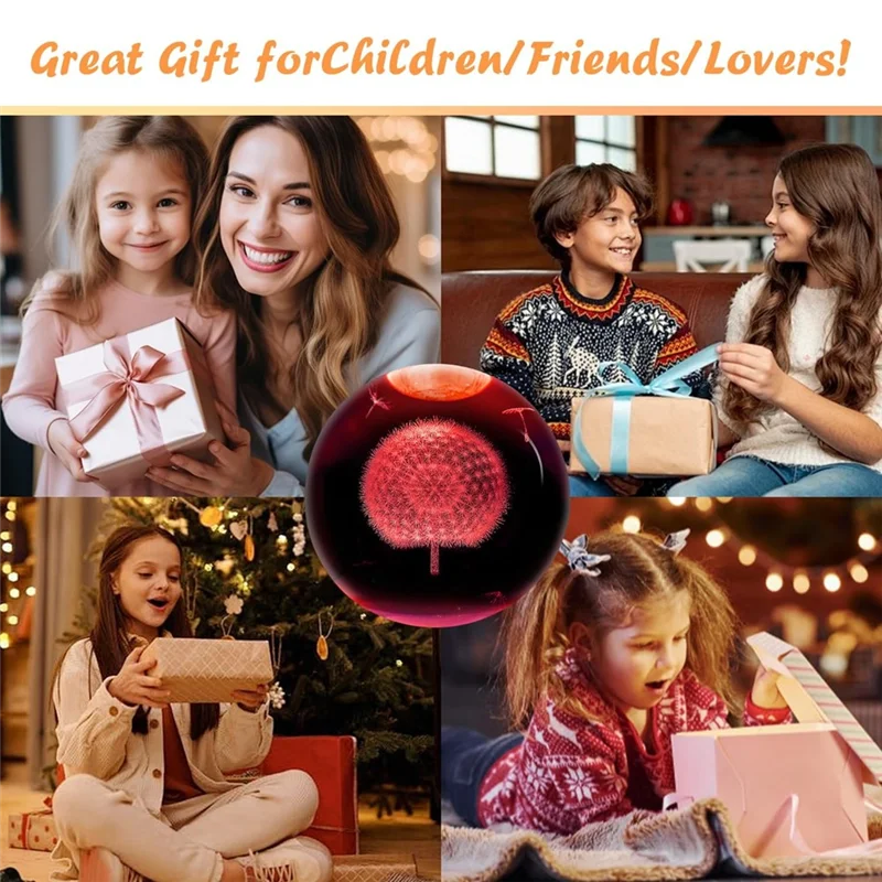 Hot Sale-LED Base 3D Engraved Ball Night Light USB Table Lamp For Bedroom Home Decor Gift For Women And Girls