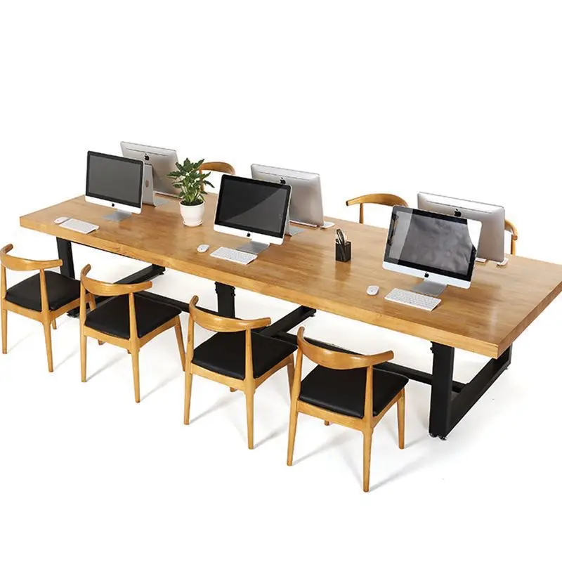 

Custom long solid wood desk conference table hotel large training table