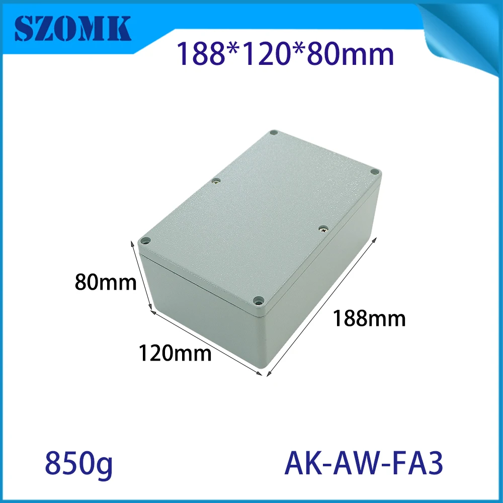 SZOMK 188x120x80mm Distribution Box Pcb Electrical Junction Box Waterproof Shockproof Diecast Aluminum Boxes Manufacturer