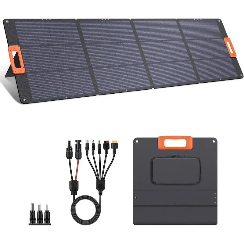 لوحة شمسية محمولة N-Type 16BB 200W لمحطة طاقة EF/Jackery، لوحة شمسية ETFE USB-A & Type-C IP68 25% High Ef #1