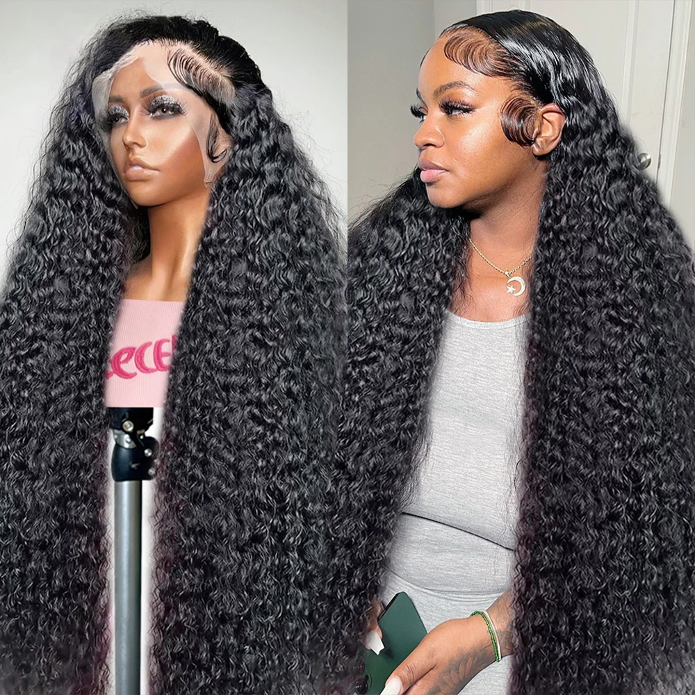 

40 Inch Curly 13x4 13x6 HD Transparent Lace Frontal Wig Brazilian Remy 360 Loose Deep Wave Human Hair Lace Front Wigs For Women