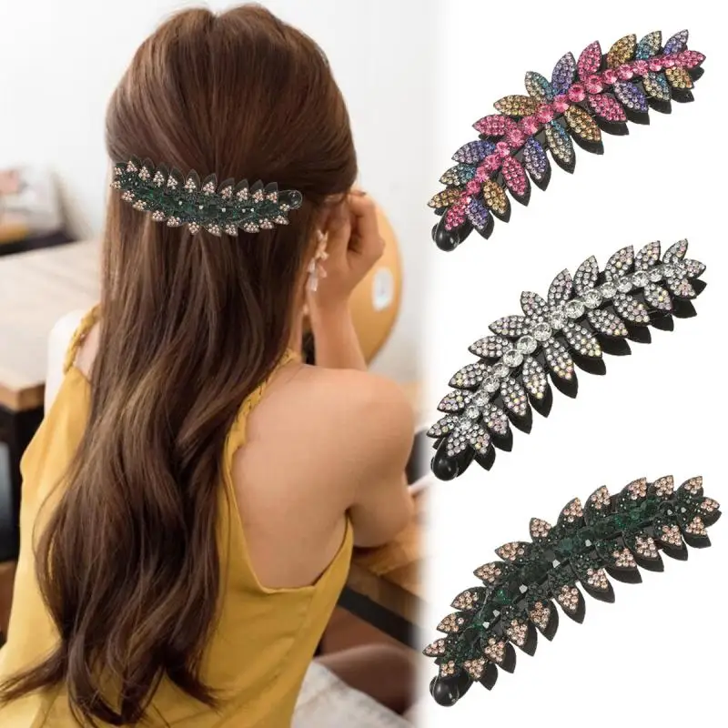 

Korean Rhinestone Banana Hair Clip Hair Clips For Girls Ponytail Holder Hair Claw Fashion Women Hair Accessories