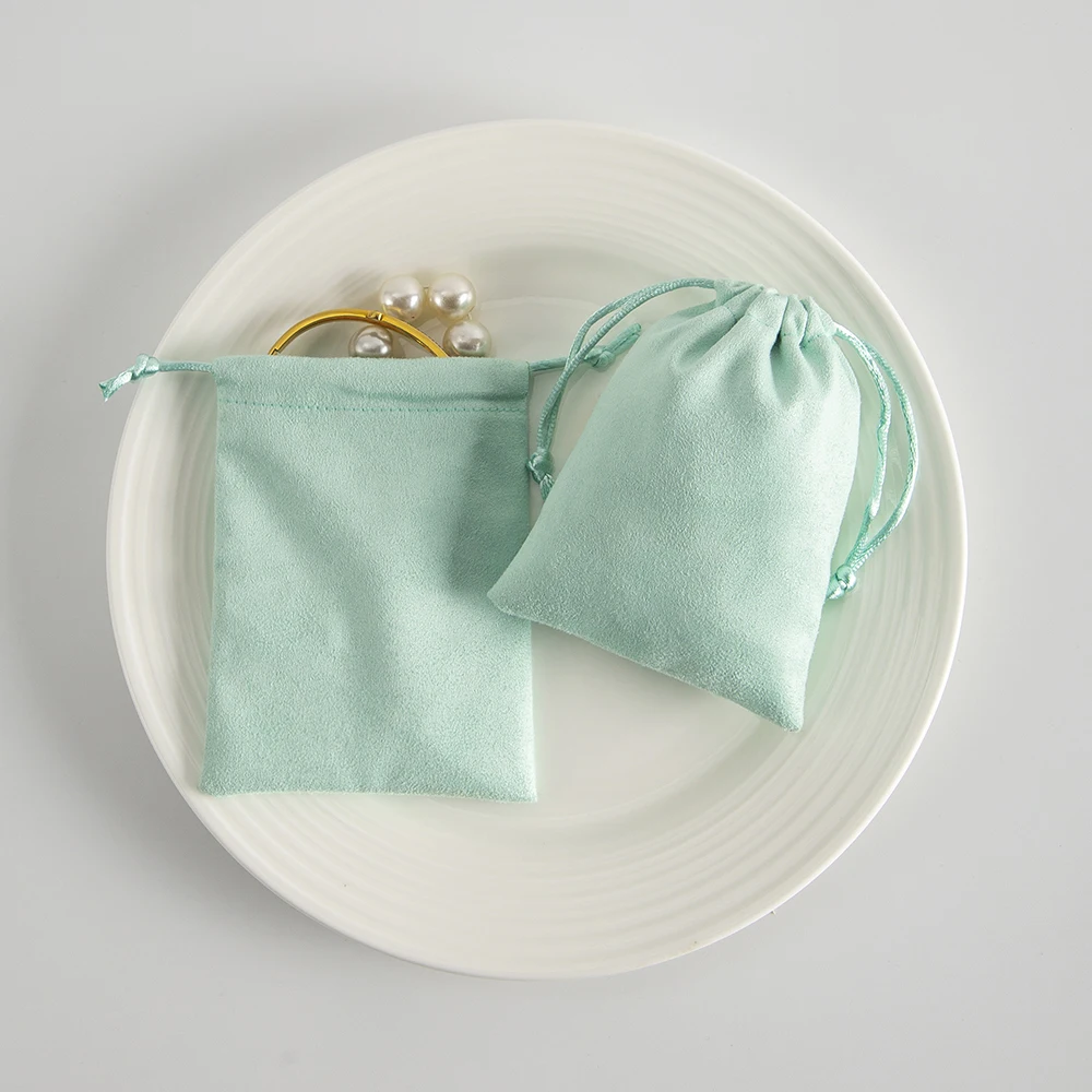 50pcs Lovely Jewelry Flannel Drawstring Velvet Bag Gift Packaging Suede Cloth Wedding Favor Pouch DIY Storage Cosmetic Organizer