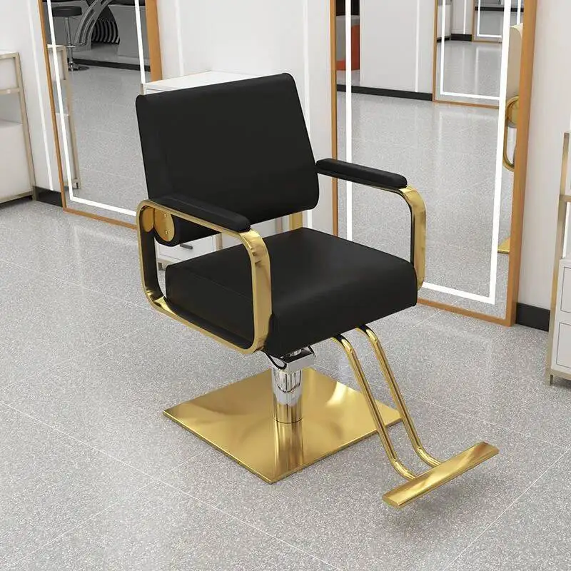 Modern Hairdressing Chair Adjustable Leather Barber Chair Sturdy Metal Base Ergonomic Cozy Hair Beauty Salon Chair with Footrest