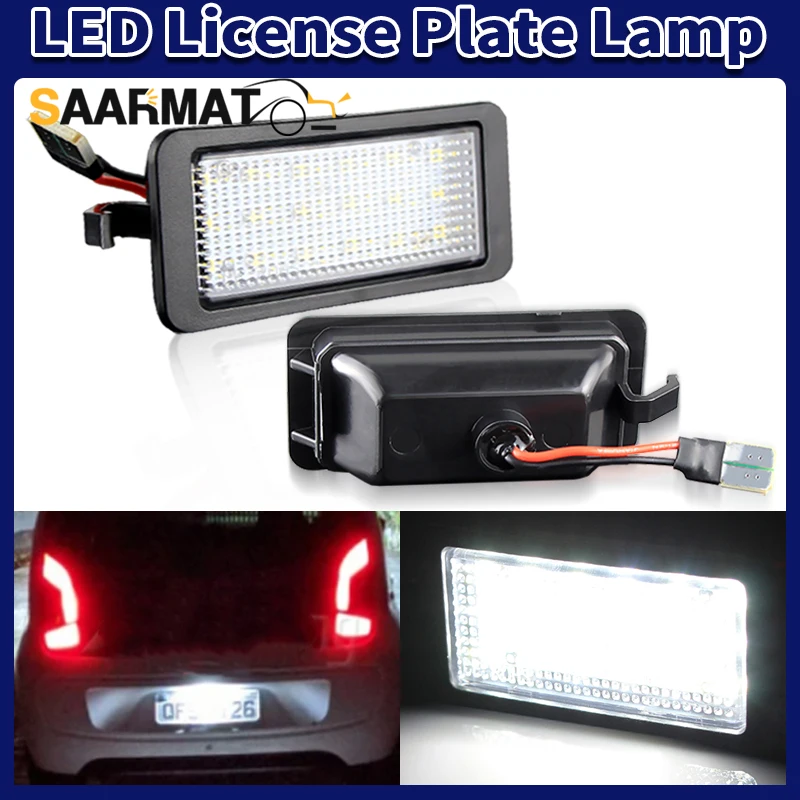 2pcs LED License Number Plate Light Assembly For VW up 12-17 For Skoda E-Citigo For Seat Mii 12-21 Ibiza 6J 08-12 Tail Tag Lamp