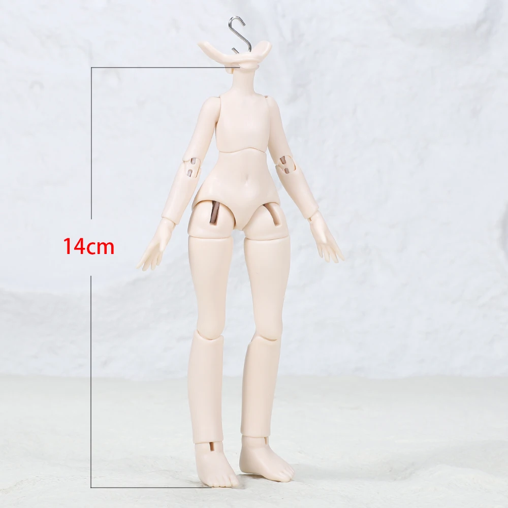 14cm bjd s gancho pescoço cartão corpo boneca rosqueamento corda 1/12 bjd boneca suti para ob11, p10, ymy, 1/12 cabeça de boneca bjd