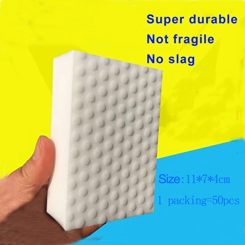 

11X7X4CM 50pcs/Lot Extra Large Melamine Magic Compressed Sponge Eraser Dishwashing Kitchen Bathroom Office Cleaner Cleaning Tool