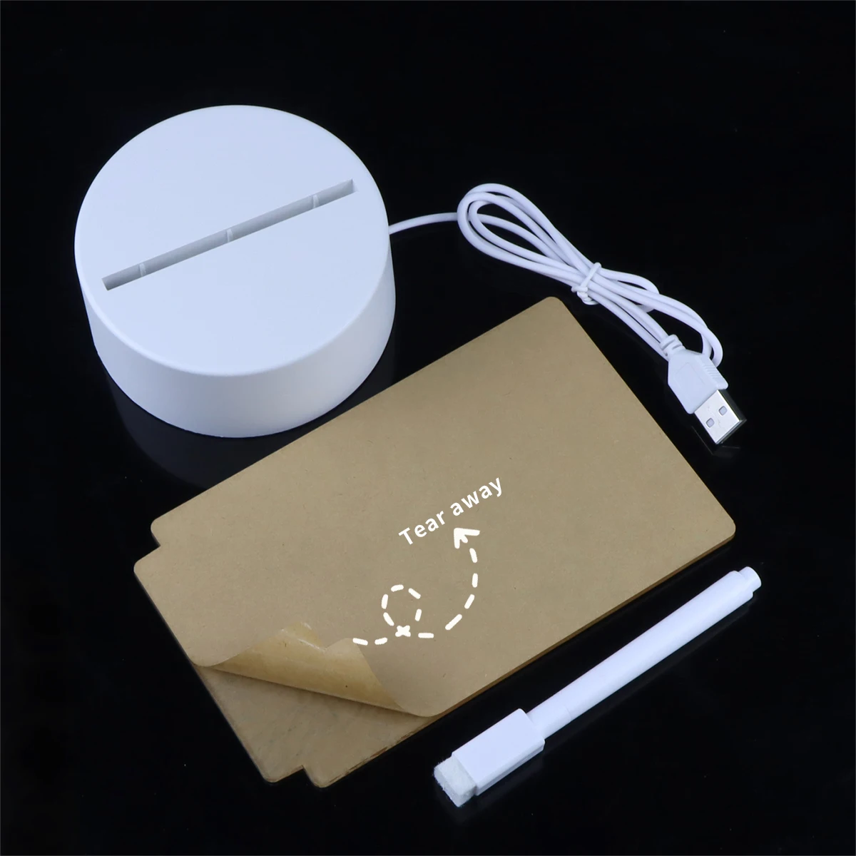 USB Luminous Acrylic Night Light Erasable Write Message Board Desktop Ornaments Lamp Creative Transparent LED Night Lights