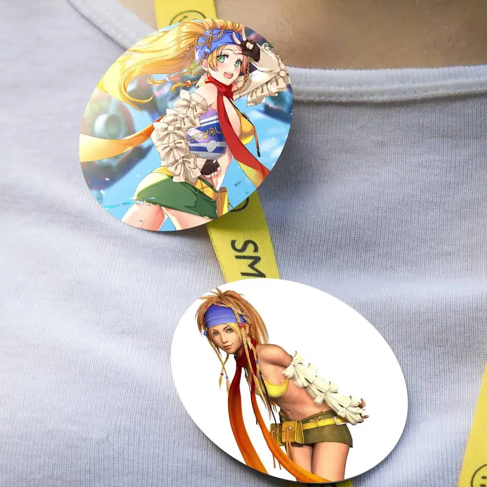 Rikku Anime F-FINAL FANTASY Badge Tinplate Meme Round Brooch For Hat Bag Creative Lapel Jewelry Accessories Gifts