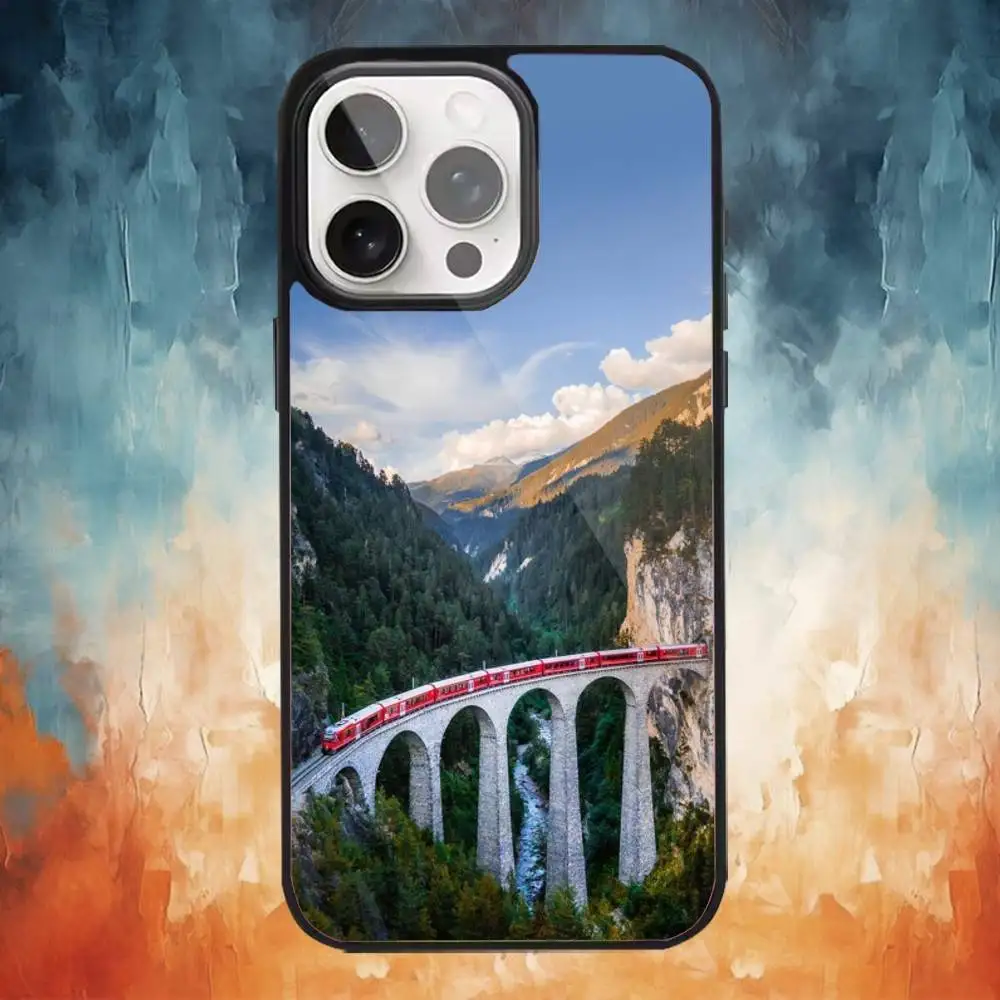 Funda de teléfono de viaje ferroviario de tren para iPhone 17,16,15,14,13,12,Plus,Pro,Max para carga inalámbrica magnética Magsafe