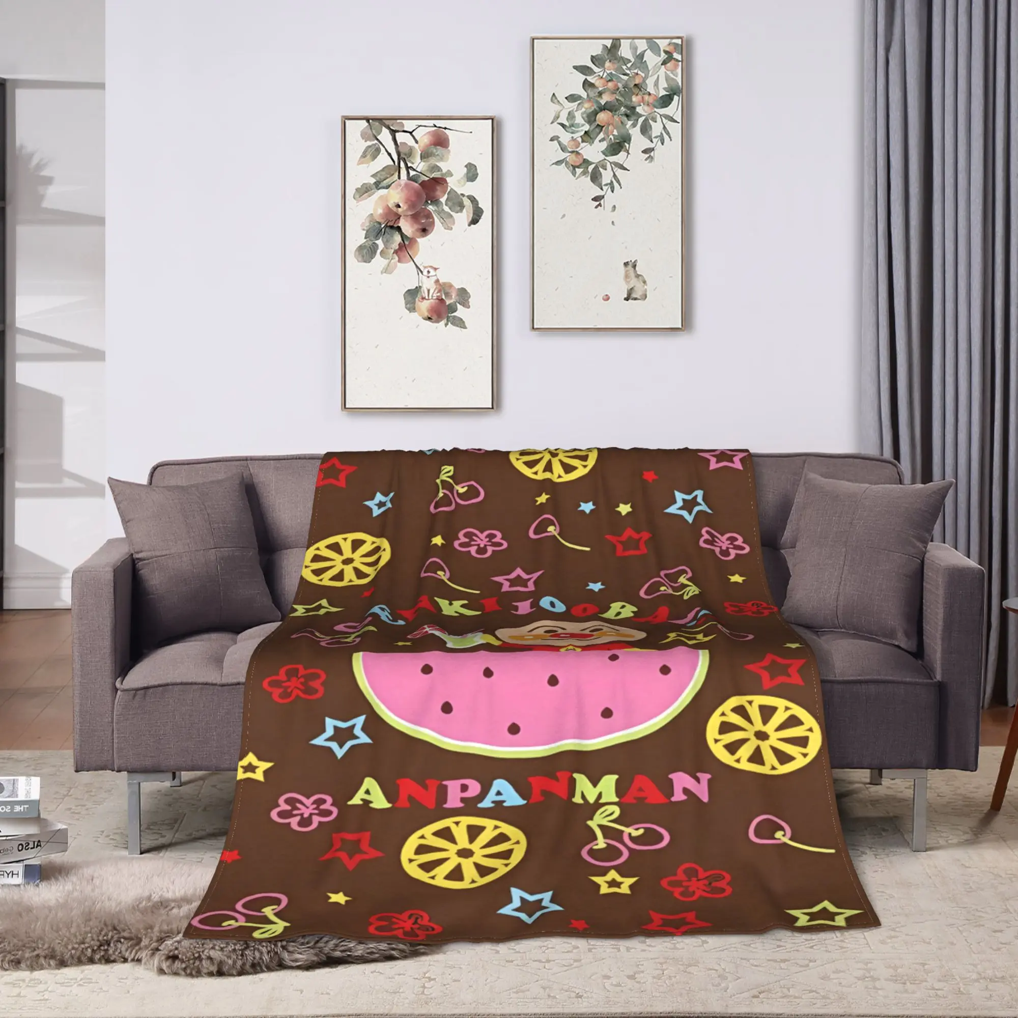 Anime Anpanman Super Soft Blanket  Travel Office Plush Throw Blanket Novelty Couch Chair Flannel Bedspread Sofa Bed Cover