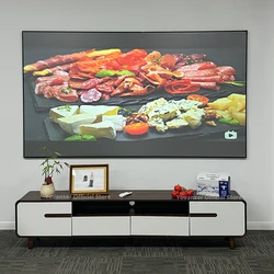 100‘’ Fresnel 5.0 ALR Projection Screen Ambient Light Rejecting Projector Screens Fixed Frame Bezel For Triple Laser Projector