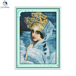 Joy Sunday The Swan Princess Print Kit punto croce tessuto Aida 16CT/14CT/11CT Kit artigianale fai da te ricamo Set ricamo fatto a mano