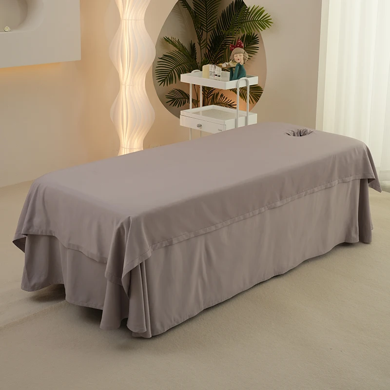 Weiche Baumwolle mit Löchern Einfarbiger Einteiliger Bettüberzug Speziell Komfortable Bettlaken für Massage- und Schönheitssalons