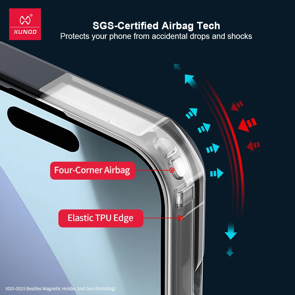 Xundd For iPhone 17 Pro Max Case For iPhone 17 Pro 17 Air Magnetic Stand Case 360° Rotatable Holder Airbag Shockproof Cover