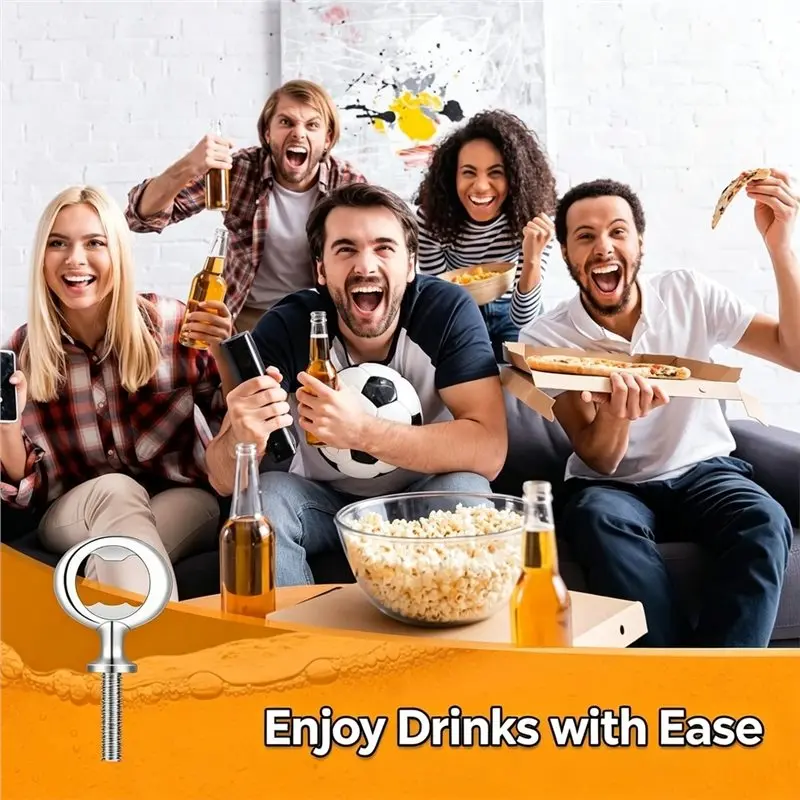 [HOT!A34R】 Pack Of 12 Metal Thread Beer Opener Inserts Kit, For DIY For Wedding, Home, Pub, Bottle Opener Blank Set