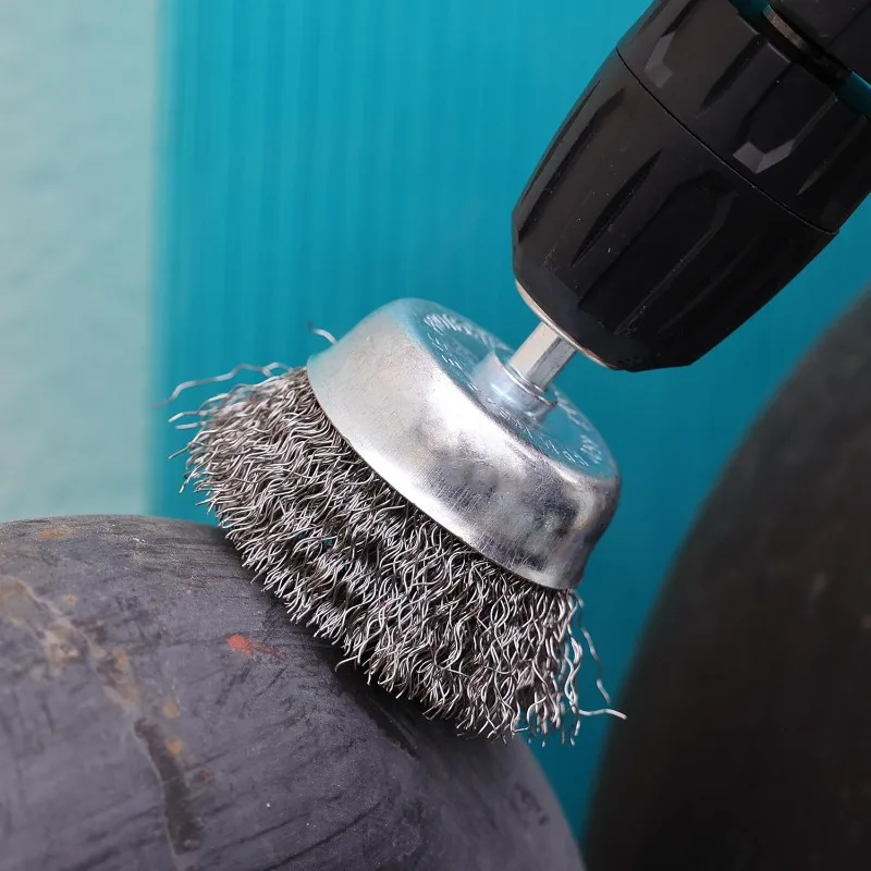 Hex Shank Steel Wire Brush Rust Removal Pen/T/Bowl Shape Drill Attachment Metal Surface Polishing Tool Power Drill Accessory