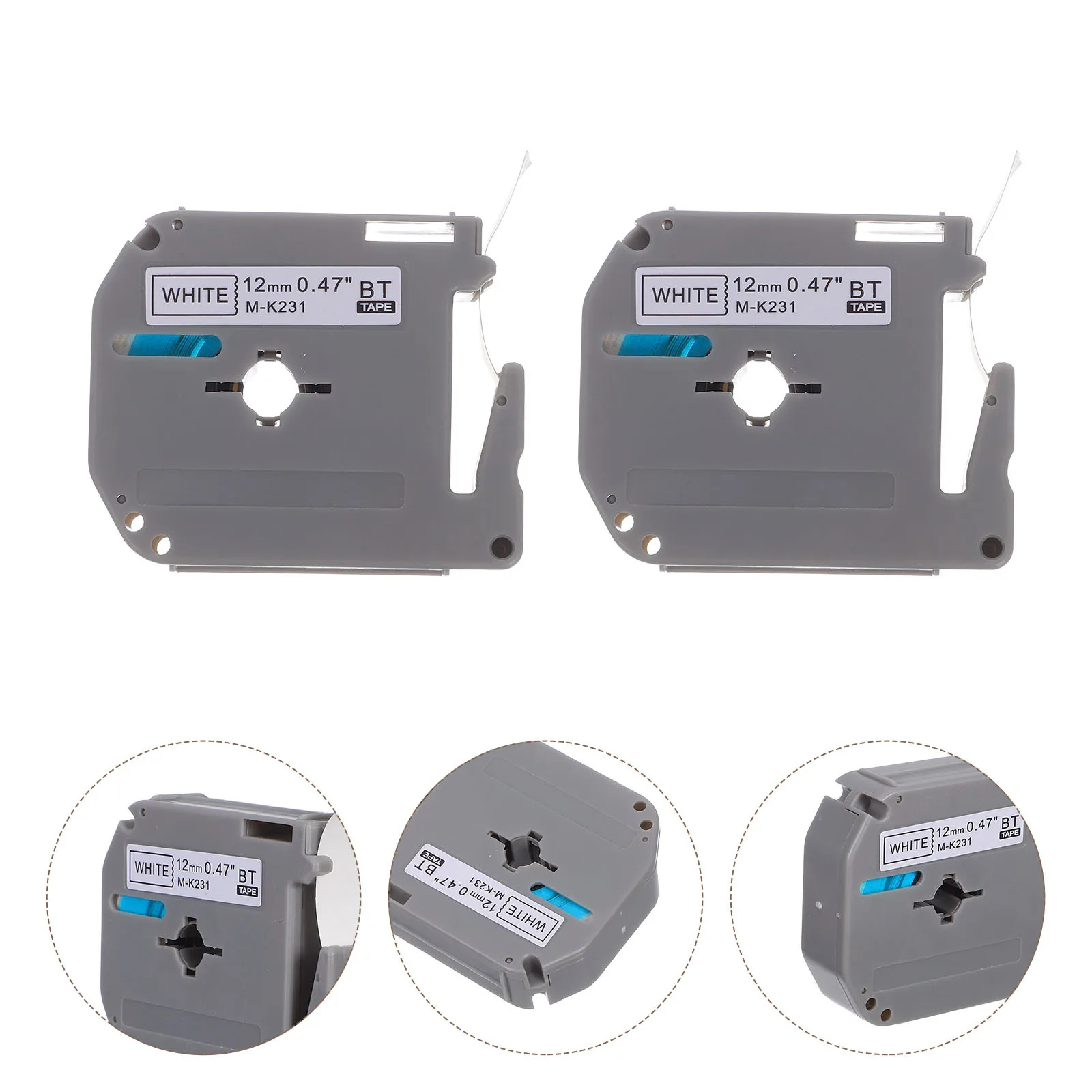 

6Pcs 12mm Label Tapes Combo M K231 Type Laminated Waterproof Oil Resistant Easy to Peel and Apply