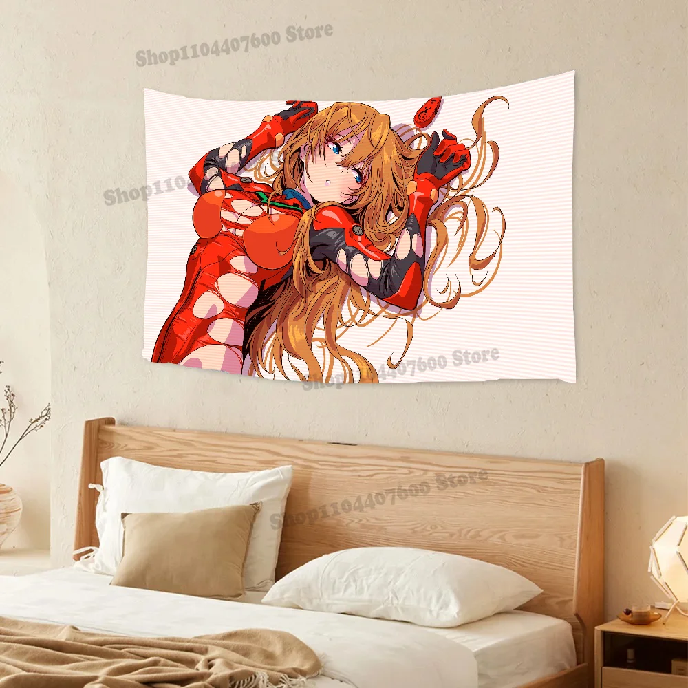 E-VA Anime Asuka Tapestry Printed Tapestry Decoration canvas Travel Used for advertising creative Birthday Gift