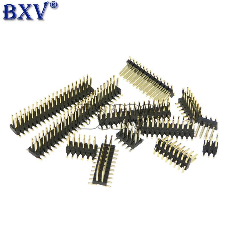 SMT 1.27MM 1.27 Double Row Male Breakaway PCB Board PIN Header Connector Pinheader 2*3/4/5/6/7/8/10/12/15/20/40P 3-50P