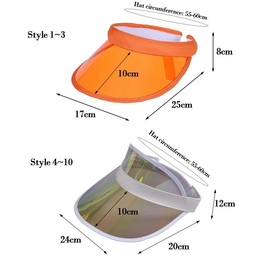 PVC Sports Accessories Transparent Summer Baseball Hat Bicycle Sun Hat Anti-UV Sunshade Hat Visor Caps