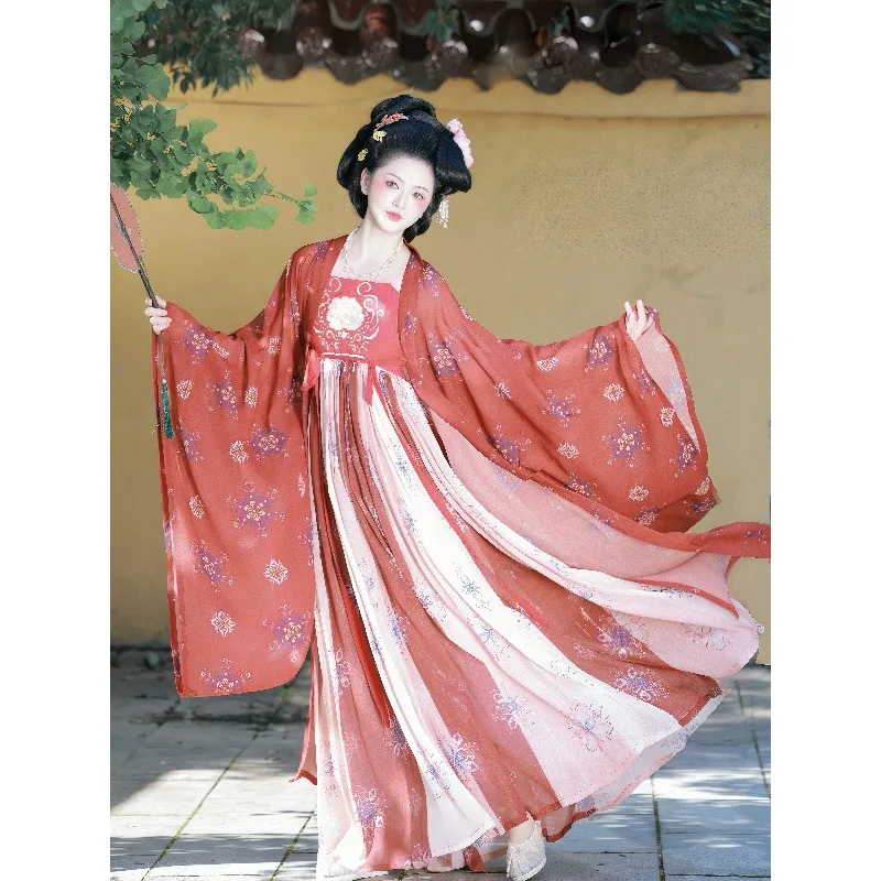 

Large size Hanfu women's 2026 new Tang-made large-sleeved shirt adult crocodile skirt set