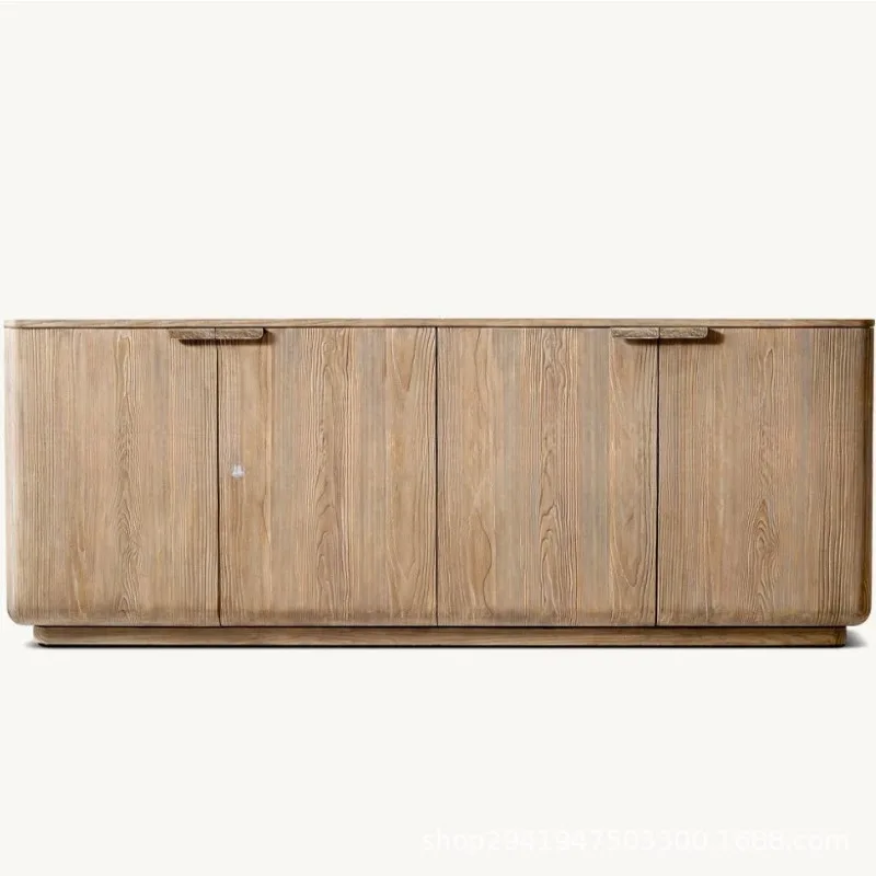 American rural retro solid wood dining side cabinet entry porch cabinet household locker storage cabinet