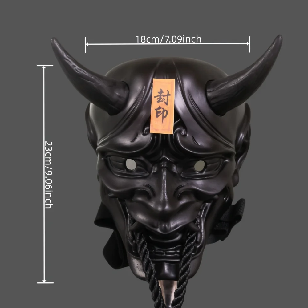 Samurai Ghost Mask Japanese Hannya Resin Mask Horror Cosplay Hannya Ghost Face Mask Suitable for Halloween Party Costume Props