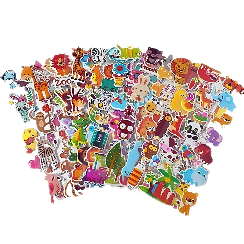 ملصقات قصاصات ثلاثية الأبعاد على شكل حيوانات كرتونية قابلة لإعادة الاستخدام لألبوم صور الطلاب وديكور اليوميات واللوازم التعليمية المكتبية TMZ #5