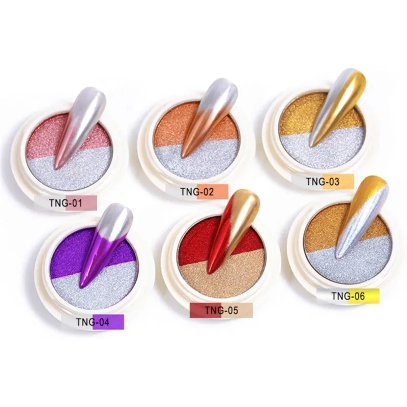 1 scatola di polvere per unghie glitterata a specchio magico solido, pigmenti cromati olografici, gel antipolvere, accessorio per manicure, effetto specchio, decorazione per unghie fai da te