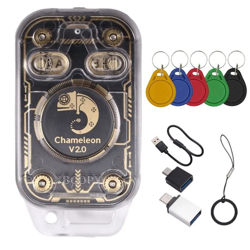 【今すぐ保存】2X カメレオン V2.0 RFID スマート チップ リーダー エミュレーター NFC デュプリケーター 125K 13.56Mhz +10XUID キーチェーン カメレオン ウルトラ