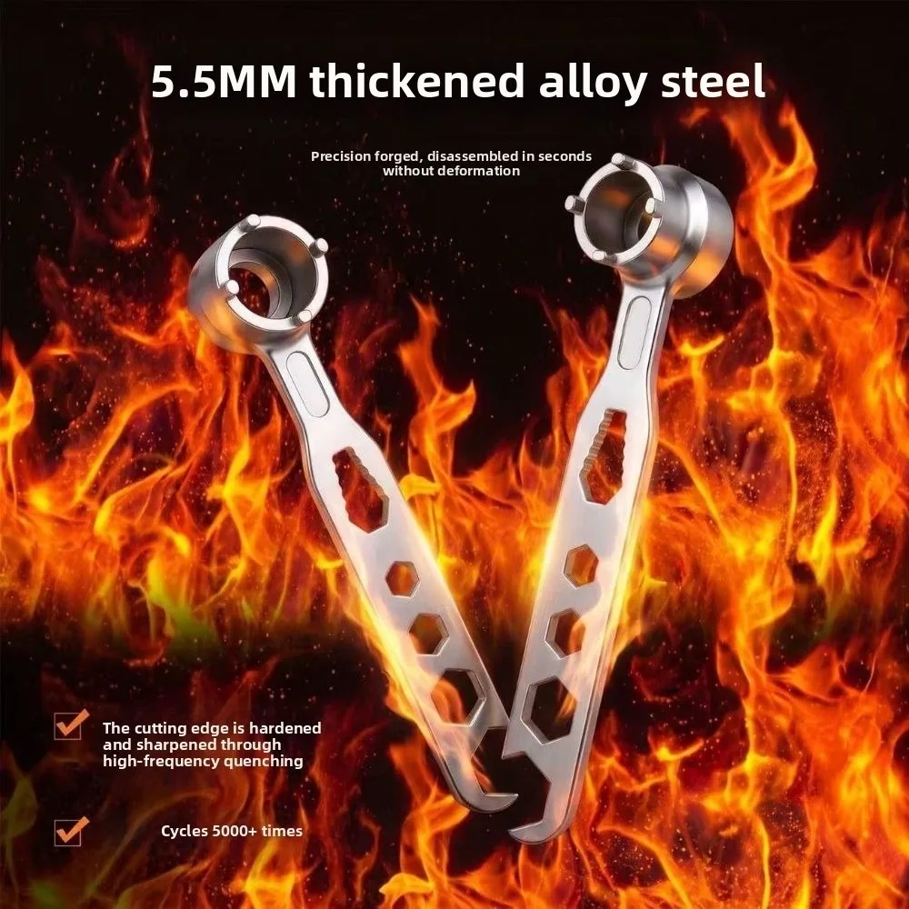 Stable Clamping Angle Grinder Wrench Labor Saving High Strength 4 Claw Double-head Wrench Multi-purpose Thickened Steel