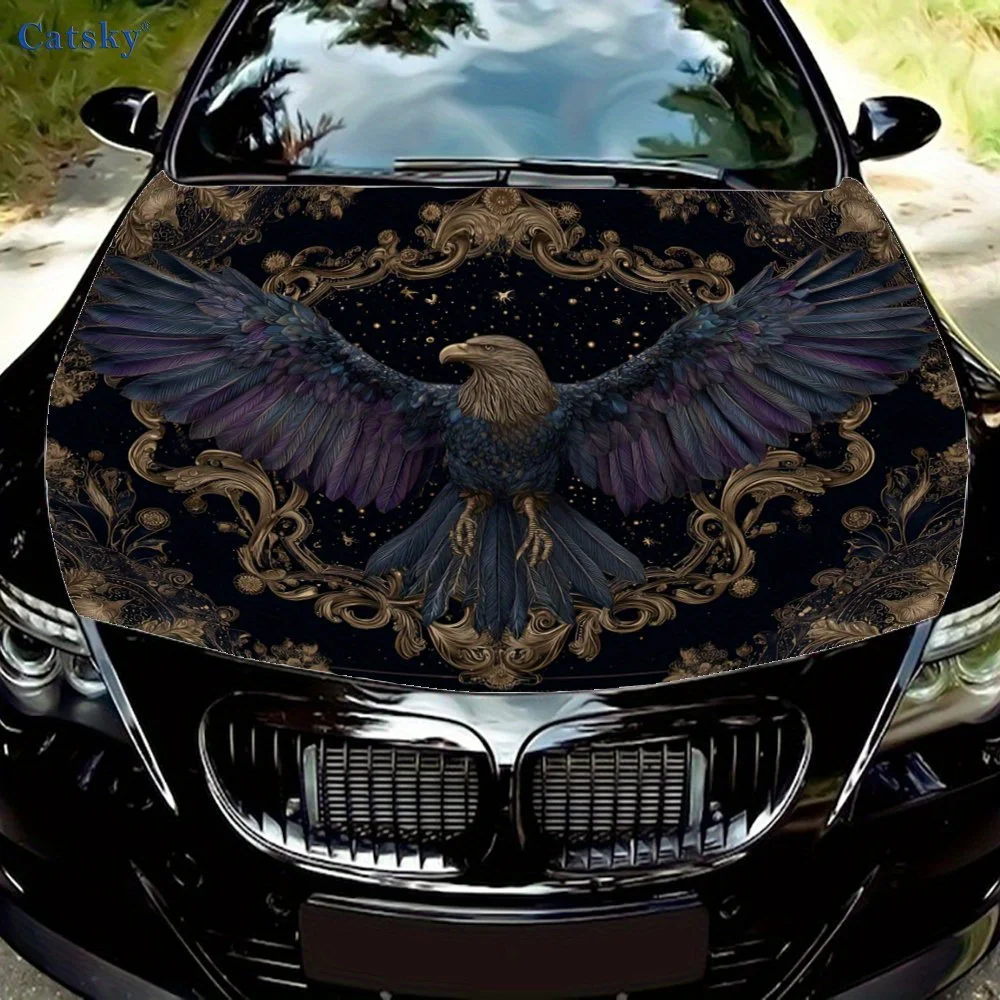 

Noble Eagle Badge Car Hood Vinyl Wraps Sticker, Auto Exterior Protective Sticker, Waterproof Self-adhesive Car Packaging Cover,
