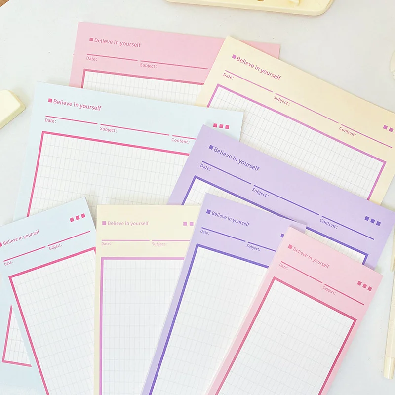 

Ins Simplicity Solid Color Memo Pad B5 Half Notebook Loose-leaf Diary Student Learning Notes Paper School Stationery 30 Sheets