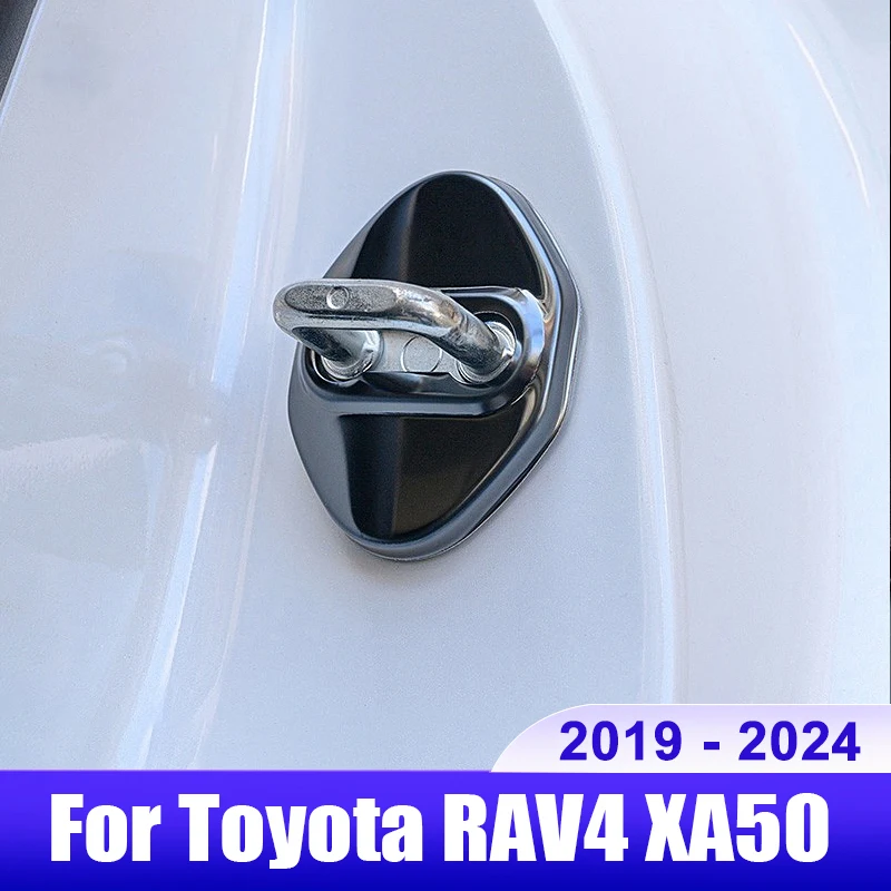 

For Toyota RAV4 XA50 2019 2020 2021 2022 2023 2024 RAV 4 Hybrid Car Door Lock Buckle Trim Cover Rust Sticker Accessories