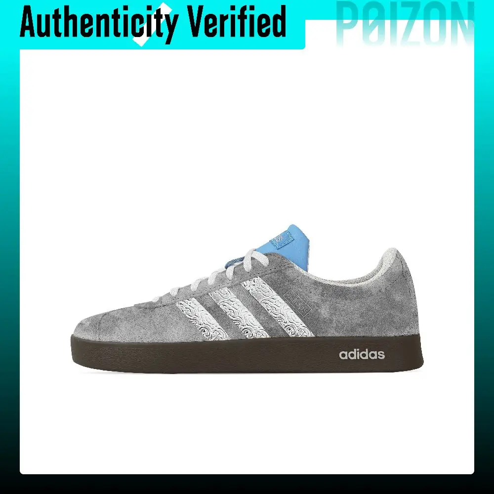 Custom Adidas VL COURT 2.0 Cement Flower Bar Low top German Army Trainers Unisex Gray JI0496(Team773-)