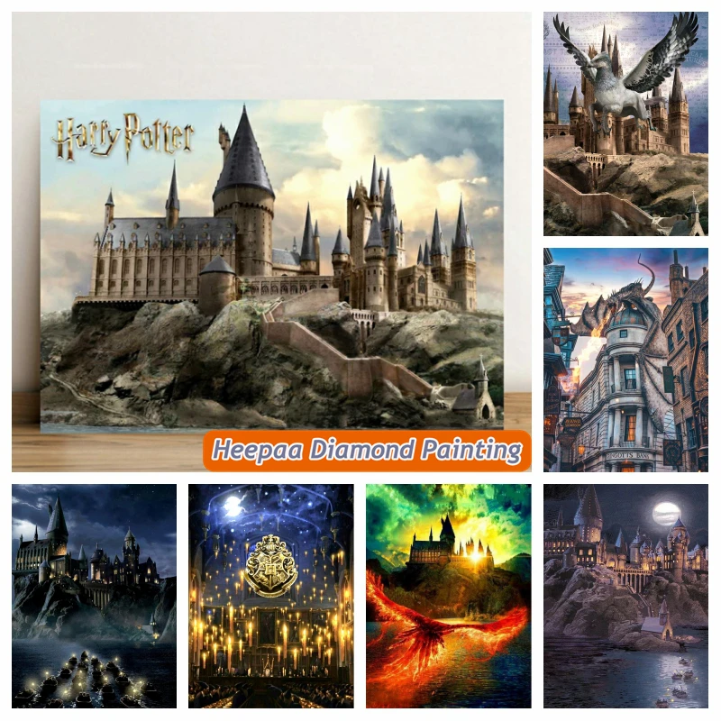 

Harries Magic School 5d Full Square Diamond Painting Fantasy Castle Landscape Crystal Art Mosaic Cross Stitch Home Decor Gift